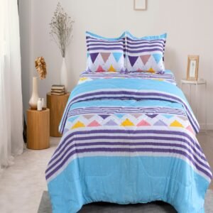 Premium Klotthe Blue Striped 210 TC Double Bed Comforter