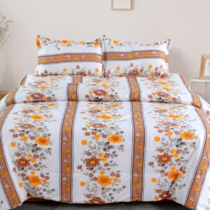 LINENWALAS Printed Double Bed AC Comforter Bedsheet Set